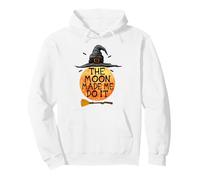 The Moon Made Me Do It Witches Sombrero Escoba Halloween Sudadera con Capucha