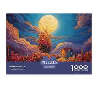 The Moon Shines on The Beach 1000 Pieza Cartulina Premium Rompecabezas Premium Moonlit Night Extremadamente Difícil Juego Familiar Rompecabezas para Decoración del Hogar 70x50cm/1000pcs
