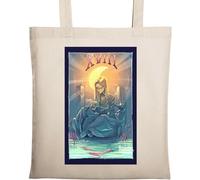 The Moon Tarot Card Art Logo - Bolsa de algodón ecológico natural, color beige, beige, Talla única