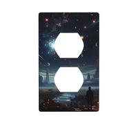 The Moon, The Stars and The Planets - Kit de panel de pared dúplex de 11,4 x 7 cm, cubierta de enchufe de toma de corriente para interruptor de luz, (1 pieza).