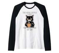 The More People I Meet The More I Like My Cat Camiseta Manga Raglan