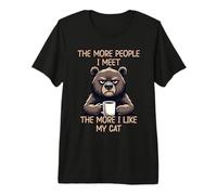 The More People I Meet The More I Like My Cat Camiseta Premium