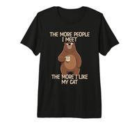 The More People I Meet The More I Like My Cat Camiseta Premium