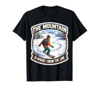The Mountain Is Where I Draw The Line Funny Snowboard Broma Camiseta