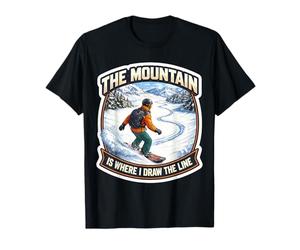 The Mountain Is Where I Draw The Line Funny Snowboard Broma Camiseta