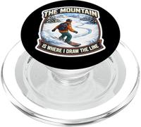 The Mountain Is Where I Draw The Line Funny Snowboard Broma PopSockets PopGrip para MagSafe
