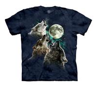 The Mountain Playera de Manga Corta con Tres Lobos para Hombre Verde Azul 3XL