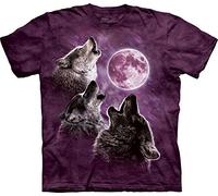 The Mountain Three Wolf Moon Purple T-Shirt Camiseta, Morado 2, S para Hombre