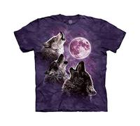 The Mountain Three Wolf Moon Purple T-Shirt Camiseta, Morado (, XL para Hombre