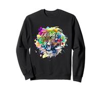 The Mountain Tigers with Splash Colors Illustration Graphic Sudadera