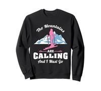 The Mountains Are Calling I Must Go Skiing Ski Slopes Winter Sudadera