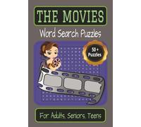 The Movies Word Search Puzzles For Adults, Seniors, Teens: Word Searches with Easy to Read Print about Movies, Actors, Theater and more / 6x9 inches, ... for Vacations, Holidays, and Relaxation