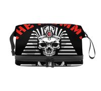 The Mummy Pharaoh Skull Head - Neceser de doble capa para mujeres y niñas, neceser de viaje, bolsa organizadora de maquillaje con compartimento para cepillos, multicolor, 27x15x14 cm/10.6x5.9x5.5 in,
