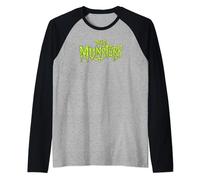 The Munsters Dripping Slime Text Logo Camiseta Manga Raglan