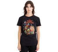 The Muppets Camiseta para Mujer, diseño de villancicos de Disney, Color Negro, Negro, S