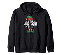 The Music Teacher Elf Funny Christmas Matching Family Sudadera con Capucha