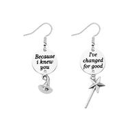 The Musical Theatre - Pendientes inspirados en el teatro musical, regalo para amantes de las brujas, Acero inoxidable, Sin piedra preciosa