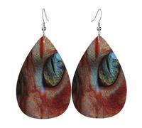 The mysterious cat - Pendientes de piel con forma de lágrima para mujer, aretes colgantes ligeros de PVC, ganchos de plata 925, impresiones de doble cara, regalo hipoalergénico
