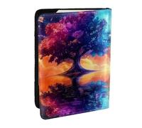 The Mysterious Tree of Life - Funda para pasaporte de piel sintética con diseño de árbol de la vida, organizador de viaje para hombres y mujeres, 6.5 pulgadas, Black, Talla única