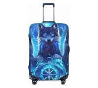 The Mystery Wolf Trio - Funda elástica para equipaje de viaje, protector de maleta, funda de equipaje impresa antiarañazos, Black, L
