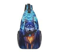 The Mystery Wolf Trio - Mochila bandolera para hombre, mochila cruzada para senderismo, mochila de viaje