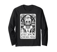 The Nail Tech Tarot Card Skeleton Girl Nail Boss Women Manga Larga