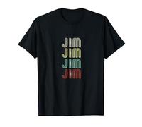 The Name Is Jim In Funny Retro Vintage Disco Hombres Camiseta