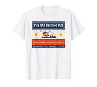 The Nap Pending Pub Funny Sleepy Bear Beer Lover Jubilación Camiseta gráfica económica, Hombre, Blanco, S