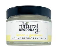 The Natural Deodorant Co, Active Deodorant Balm, On the Go Application, For Gym Use, Lemon & Geranium, 55g