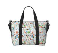 The Nature Wildlands - Bolsas de lona con patrón de actividades para viajes, bolsas de viaje ligeras para mujeres, bolsas de gimnasio para hombres, Negro -, Talla única