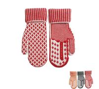 The Naughty List - Guantes ocultos de punto a mano, guantes de dedo medio, guantes de lista traviesa para hombres y mujeres, divertidos guantes de invierno cálidos para caminar, senderismo y clima