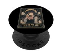 The Neko Girl Anime Manga Japonés Cat Girl Tarot Card PopSockets PopGrip Adhesivo