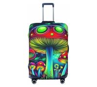 The Neon Mushroom Galaxy - Funda elástica para equipaje de viaje, protector de maleta, antiarañazos, estampado de hongos, Black, S