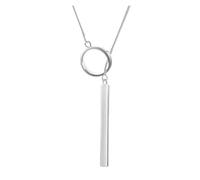 The new 925 silver necklace is a 18-inch creative round pendant for women's jewelry, gift for weddings, Talla única, 45 cm, Ágata