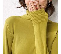 The New Pile of High-Necked Pullover with A Bottoming Sweater Loose Long-Sleeved Autumn and Winter Solid Color Sweater Women-Haze Blue (Color : Light Green Size : M)