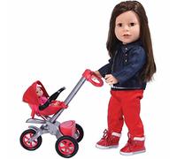 THE NEW YORK DOLL COLLECTION Adiós Bebé Calesa Rojo Calesa (Paseante) Juntos con Bebé Muñeca (Muñeca de 18 Pulgadas No Iincluida) para 18 Pulgadas / 46 cm Muñecas - Muñeca Cochecito