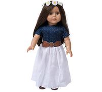 THE NEW YORK DOLL COLLECTION Completar Muñecas Atuendo Moda Niña Muñecas - Muñecas Maxi Vestido, muñecas Sandalias, Corona y Cinturón - Encaja 18 Pulgadas / 46 cm Muñecas - Muñeca Ropa y Accesorios