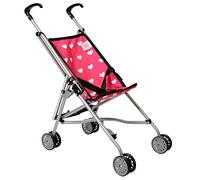 The New York Doll Collection Corazones Calesa Para Niños - Rosado Súper Lindo Muñeca PCochecito para Muchachas y Niños - Plegable Carrito Bebe Juguetes Encaja para 18 pulgadas / 46 cm