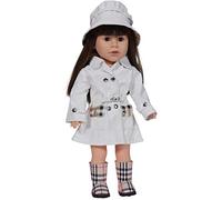 THE NEW YORK DOLL COLLECTION - Muñeca Ropa Impermeable Set - Incluye Muñecas (Blanco) Impermeable con Botas y Muñeca Sombrero - para Moda Niña Muñecas - Encaja 18 Pulgadas / 46 cm Muñecas