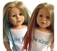 The New York Doll Collection Pinzas Cabello Extensiones para 18 pulgadas / 46 cm Muñecas - Muñeca Peluca Pieza - Rojo y Azul - para Niña Muñeca Accesorios