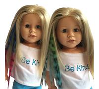 THE NEW YORK DOLL COLLECTION Pinzas Cabello Extensiones para 18 Pulgadas / 46 cm Muñecas - Muñeca Peluca Pieza - Estampado de Cebra Azul/Rosa y Verde/Azul - para Niña Muñeca Accesorios