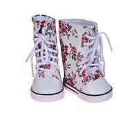 THE NEW YORK DOLL COLLECTION Rojo Impreso Zapatillas Altas Encaja 18 Pulgadas / 46 cm Muñecas - Muñeca Zapatos Zapatillas Accesorios Set