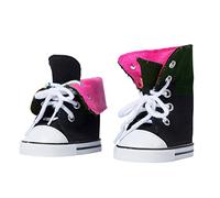 The New York Doll Collection Rosas Lona Zapatillas Altas Encaja 18 pulgadas / 46 cm Muñecas - para Moda Niña Muñecas - Muñeca Zapatos - Muñeca Zapatillas