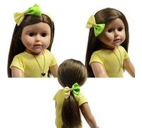 THE NEW YORK DOLL COLLECTION Set de 3 Muñeca Cabello Accesorios - Incluye Verde y Amarillo Diadema, Goma de Pony y Acortar para Moda Muchachas Muñecas - Encaja 18 Pulgadas / 46 cm Muñecas
