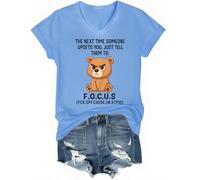 The Next Time Someone Upsets You Just Tell Them to Focus Camisa con cuello en V, Azul (carolina blue), XXL