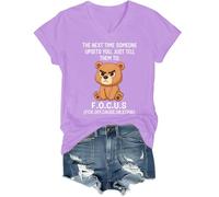 The Next Time Someone Upsets You Just Tell Them to Focus Camisa con cuello en V, morado claro, 3XL