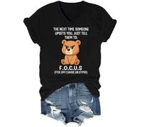 The Next Time Someone Upsets You Just Tell Them to Focus Camisa con cuello en V, Negro, L