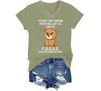 The Next Time Someone Upsets You Just Tell Them to Focus Camisa con cuello en V, verde oliva, XL