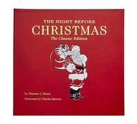 The Night Before Christmas Book, edición limitada, encuadernado a mano en piel auténtica de color rojo por Graphic Image