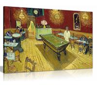 The Night Café 1888 de Vincent Van Gogh - Lienzo enmarcado para paredes del hogar, dormitorio, sala de estar y decoración de baño, 61 x 41 cm